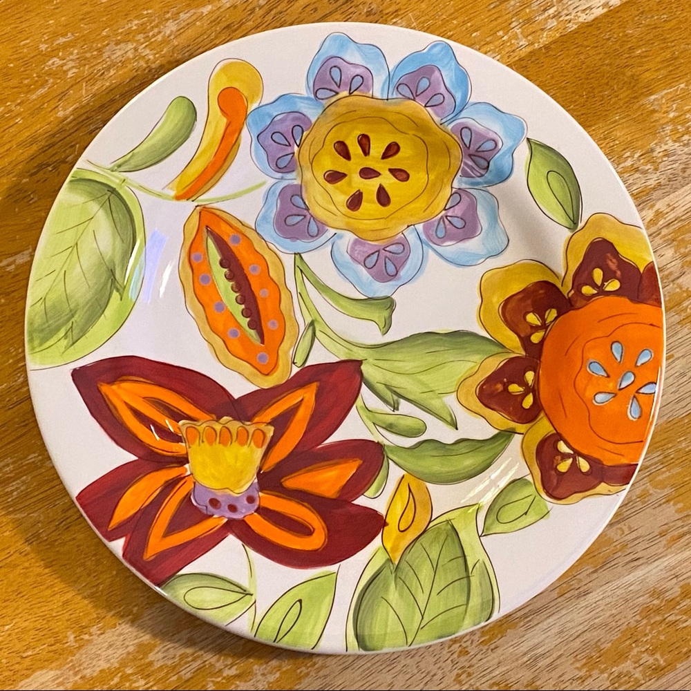 Gates Ware Laurie Gates China Plate. Stoneware. Width 9 3/4 inches. Vintage.